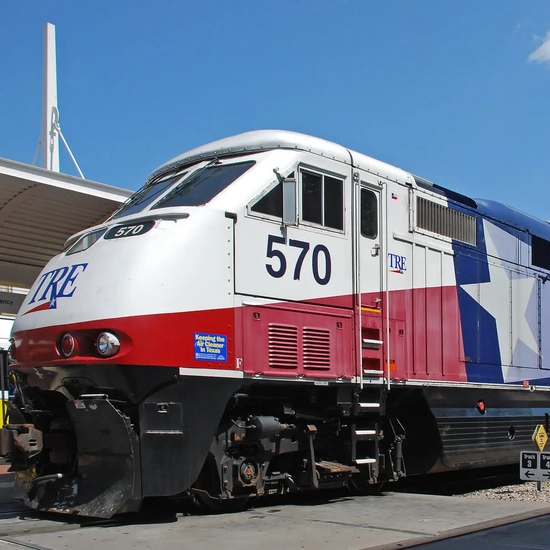 TRE Commuter Rail Service at Dallas Transit Station