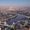 Aerial view of River Thames in United Kingdom