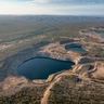Aerial view of a canyon and the lakes