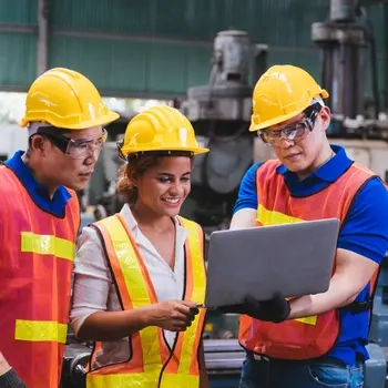 Water specialists discussing a project