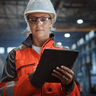 female engineer using GHD navigator app on a tablet