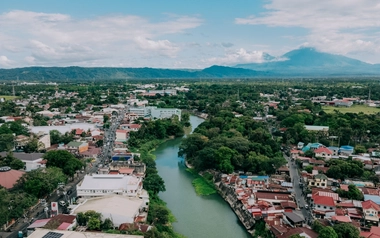 Aerial view of Santa Cruz in Laguna Philippines