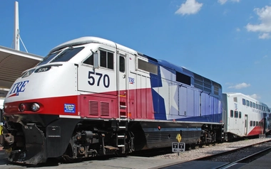 TRE Commuter Rail Service at Dallas Transit Station