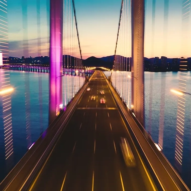 night capture of a modern bridge 