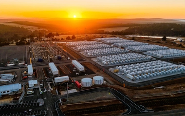 Collie BESS sunrise aerial view