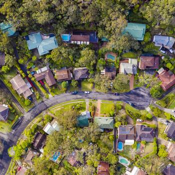 aerial view of an urban community