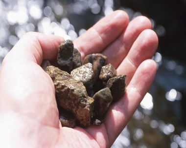 a handful of rocks