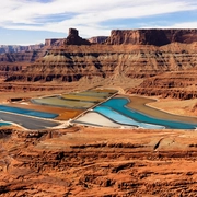 Tailing Ponds in Craggy Landscape