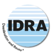 IDRA logo with blue horizontal stripes inside a circle