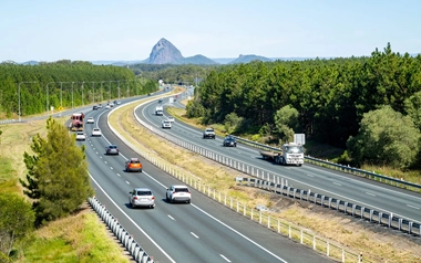 Highway mountain landscape