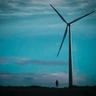 Wind Turbine against a dark sky
