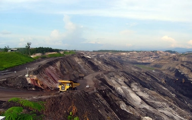 Aerial view of mining field