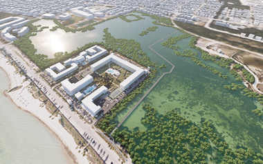 Aerial view of the Salt Pond Pedestrian Trail