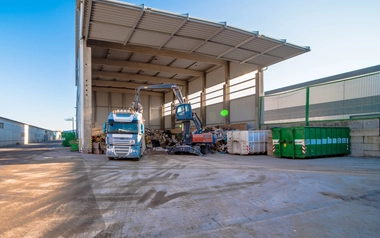 Truck in a waste management facility