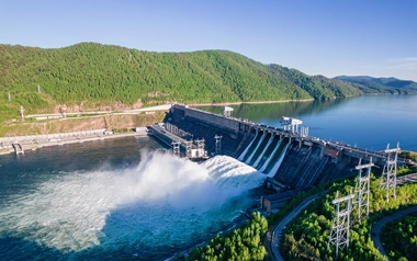 Hydroelectric dam on the river