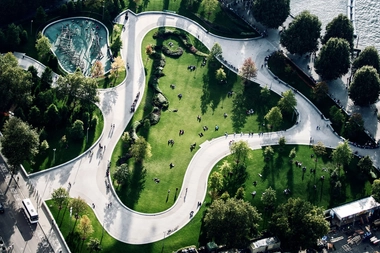 Aerial view of Jubilee Gardens