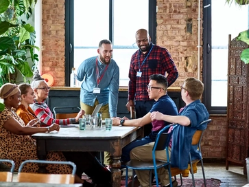 diverse group of employees in a meeting