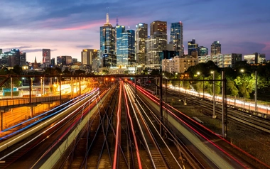 railway station at night