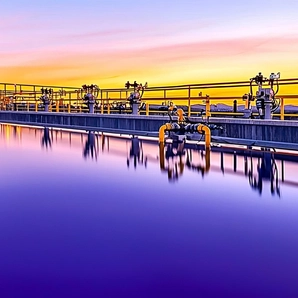 Wastewater Treatment Facility WWTF sunset