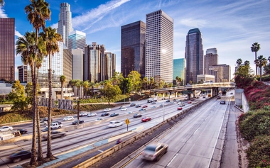 Downtown Los Angeles skyline transportation network - AdobeStock_60454691