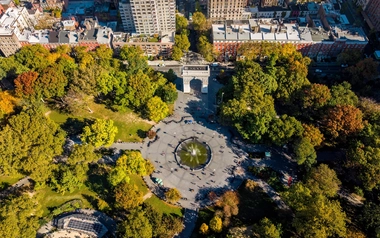 Aerial view of the Washington Square Park