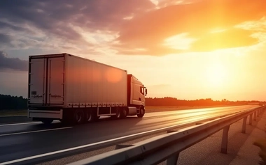 logistics truck traveling on a highway