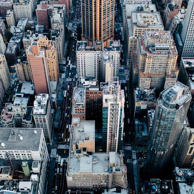 birds eye view of grey buildings