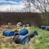 empty chemical barrels