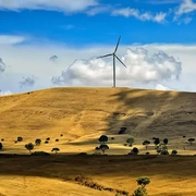 Windmill on top of mountain