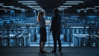 It Specialists inside a data center