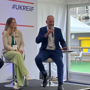 Craig Stockton speaking during the UKREiiF event