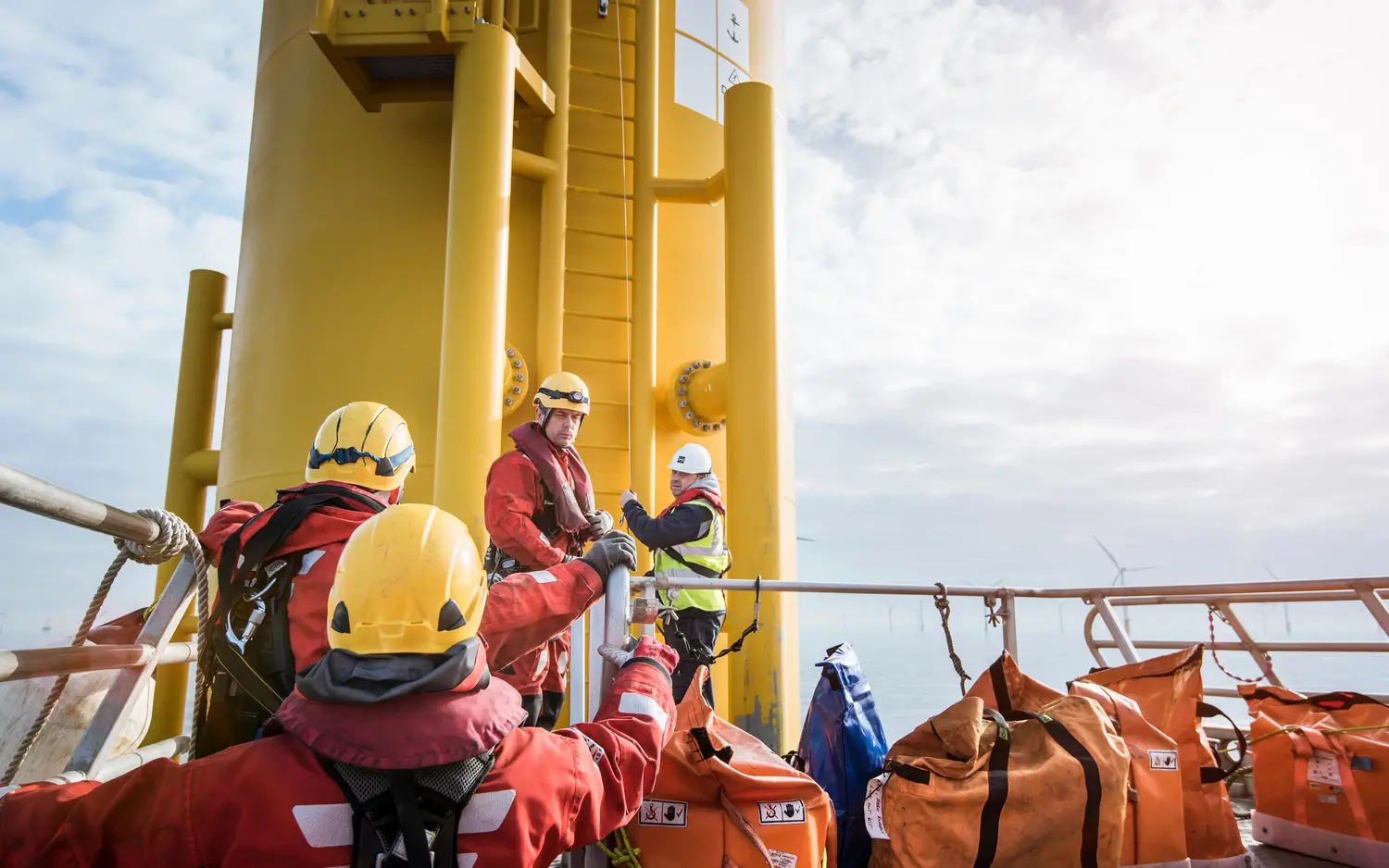 Engineers wearing PPE and safety gears