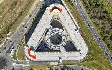 Aerial view of Springfield Central Station Park