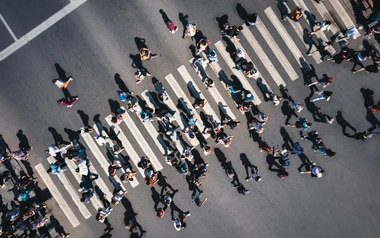 Aerial view crosswalk