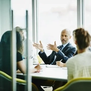 Group leaders on business meeting