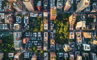 Aerial view of central park